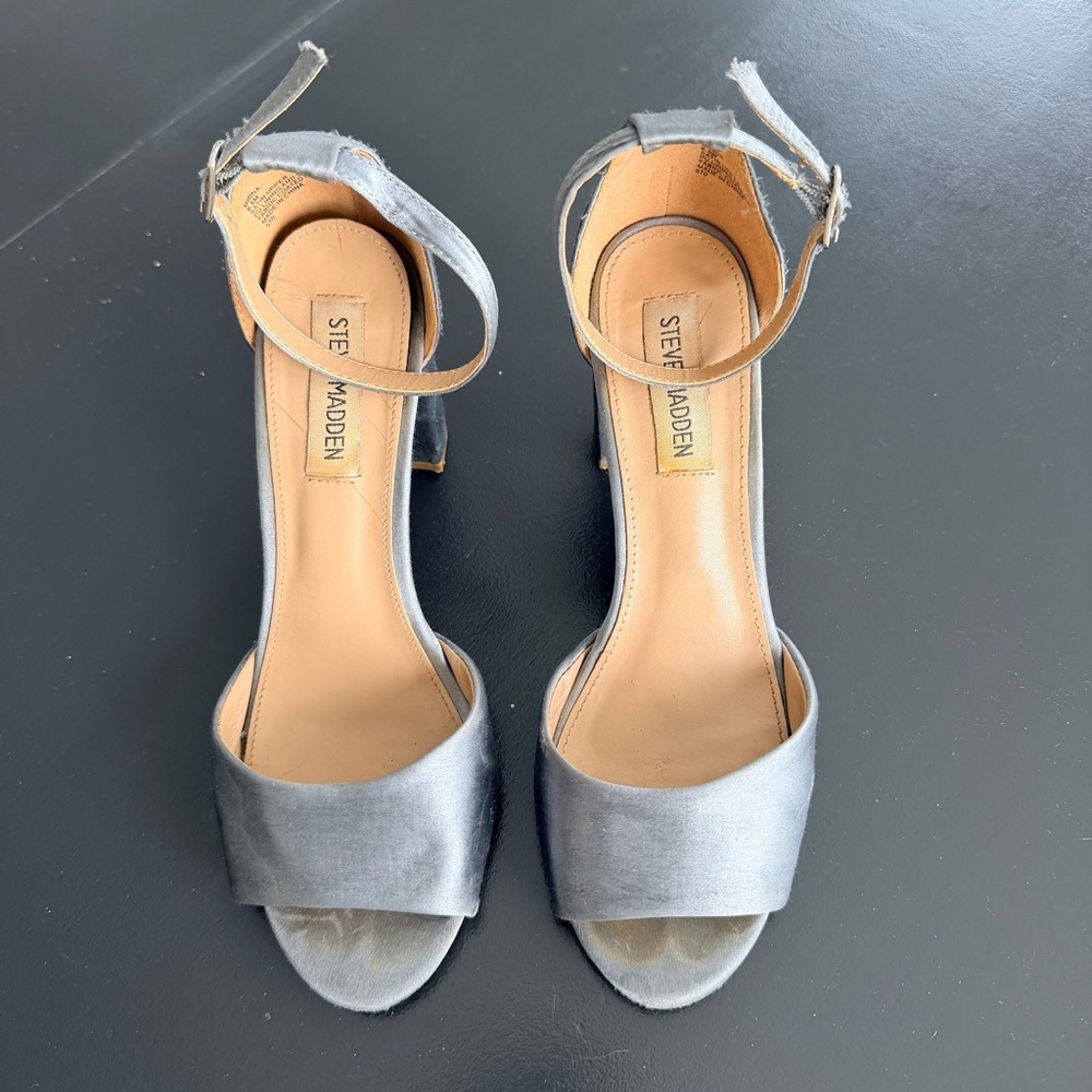 Steve Madden Grey Open Toe Heels